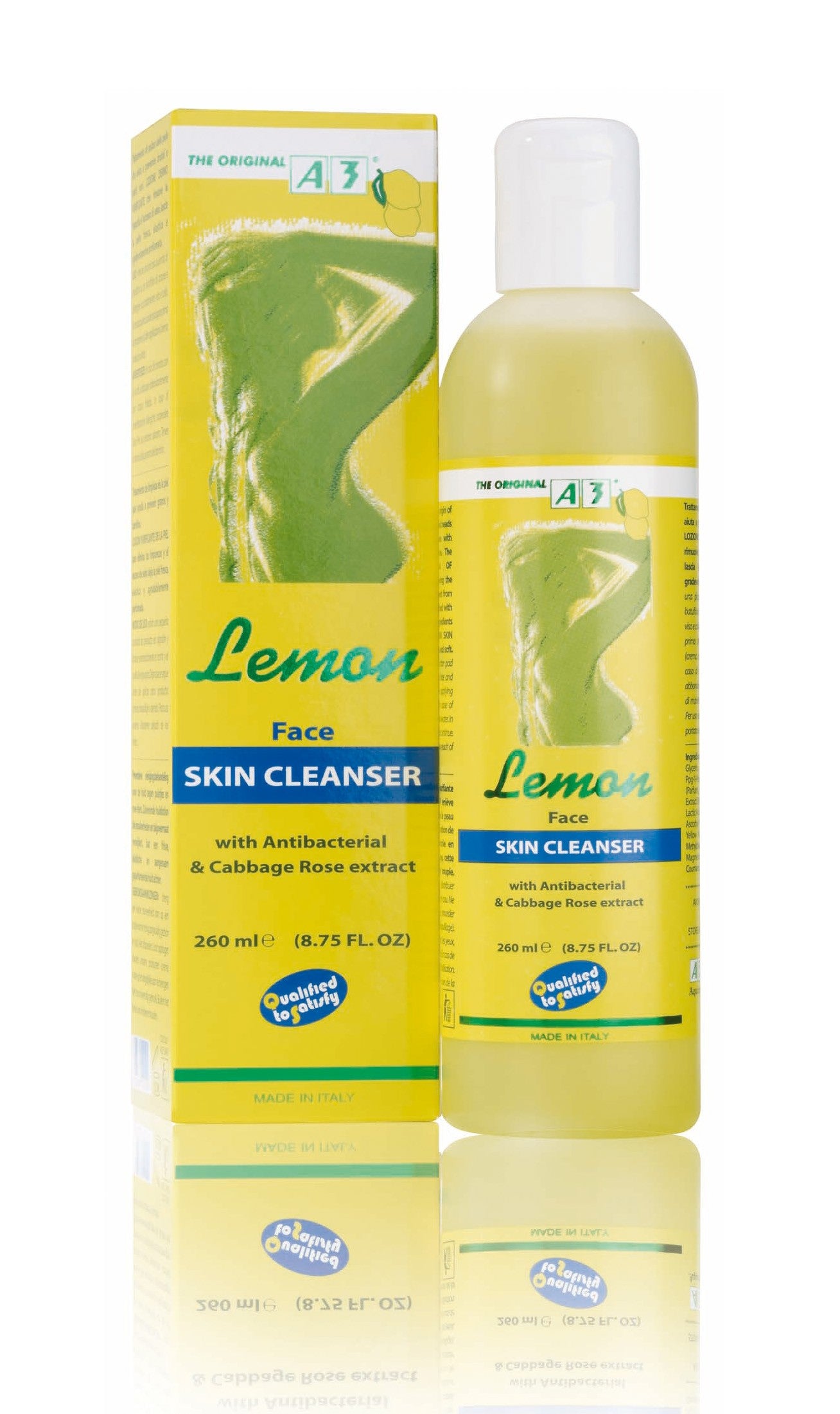 (COSMETICS SKIN CARE) A3 Lemon Antiseptic Lotion Skin Cleanser 260 ml.