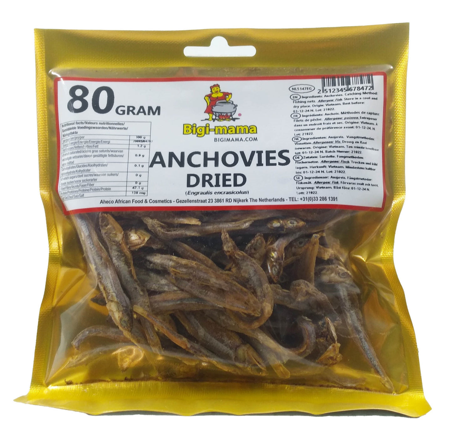 SEAFOOD) Anchovy Dried - Bigi Mama BOX (20 x 80 gr.)