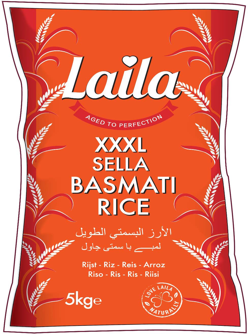 (RICE PARBOILED) Basmati Parboiled Rice Laila Sella XXXL 5 kg.