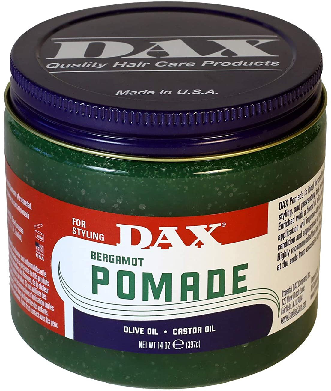 (COSMETICS HAIR CARE) Dax Vegetable Pomade Green 14 oz.