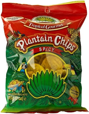 (SNACKS) Plantain Chips Tropical Gourmet Spicy Box 20 x 85 gr.