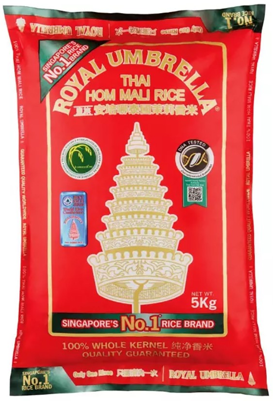 (RICE) Rice Thai Jasmine Perfumed Royal Umbrella 5 kg.