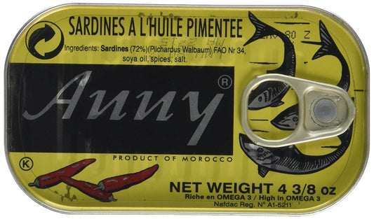 (CANNED FISH) Sardines Anny - Vegetable Oil Hot Carton 50 x 125 gr.