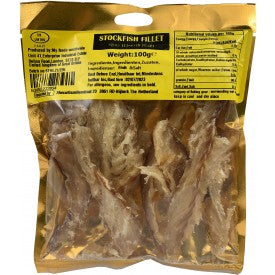 (FISH DRIED) STOCKFISH COD FILLET SKINLESS PACK 100 GR