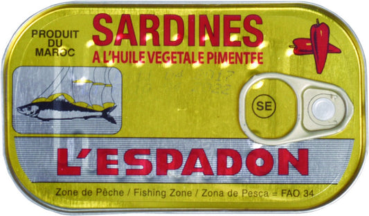 (CANNED FISH) Sardines L'espadon Hot Carton) 50 x 125 gr.